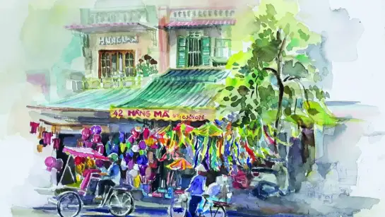 Lưu giữ ký ức Hà Nội qua tranh ký họa